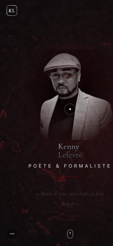 Version mobile de kennylefevre.com, mise en page conservée à l'identique